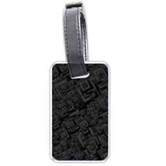 Black Rectangle Wallpaper Grey Luggage Tags (one Side)  by Mariart
