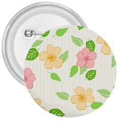 Flowers Leaf Stripe Pattern 3  Buttons by Mariart