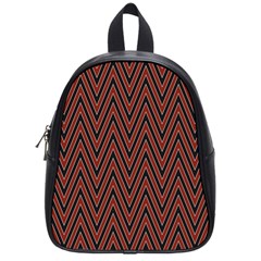 Pattern Chevron Black Red School Bag (small) by Alisyart