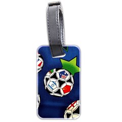 Textile Football Soccer Fabric Luggage Tags (two Sides) by Pakrebo