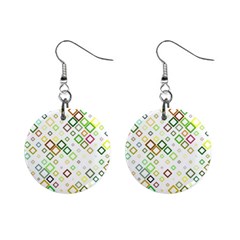 Square Colorful Geometric Style Mini Button Earrings by Alisyart