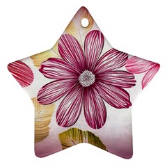 Star Flower Star Ornament (two Sides) by Mariart