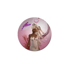 Wonderful Fairy With Feather Hair Golf Ball Marker by FantasyWorld7