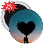 Tree Heart at Sunset 3  Magnets (100 pack) Front
