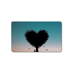 Tree Heart At Sunset Magnet (name Card) by WensdaiAmbrose