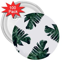 Watercolor Dark Green Banana Leaf 3  Buttons (100 Pack)  by Alisyart