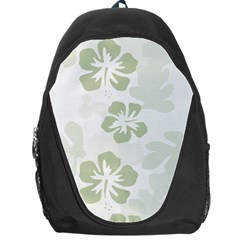 Hibiscus Green Pattern Plant Backpack Bag by Alisyart