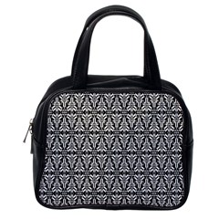 Black And White Filigree Classic Handbag (one Side) by retrotoomoderndesigns