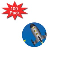 Rocket Spaceship Space Travel Nasa 1  Mini Buttons (100 Pack)  by Wegoenart