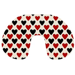 Red & Black Hearts - Eggshell Travel Neck Pillows by WensdaiAmbrose