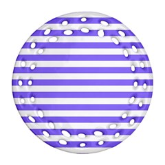 Lilac Purple Stripes Ornament (round Filigree) by snowwhitegirl