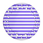 Lilac Purple Stripes Ornament (Round Filigree) Front