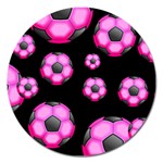 Wallpaper Ball Pattern Pink Magnet 5  (Round) Front