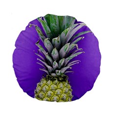 Pineapple Purple Standard 15  Premium Round Cushions by snowwhitegirl