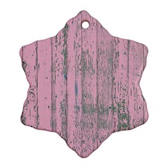 Old Pink Wood Wall Snowflake Ornament (two Sides) by snowwhitegirl