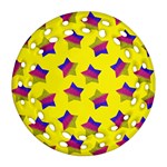 Ombre Glitter  Star Pattern Round Filigree Ornament (Two Sides) Back