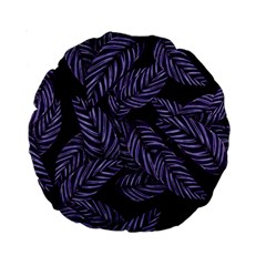 Tropical Leaves Purple Standard 15  Premium Round Cushions by snowwhitegirl