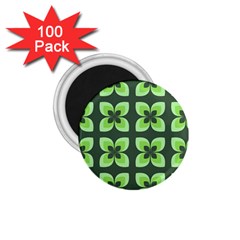 Retro Flower Green 1 75  Magnets (100 Pack)  by snowwhitegirl