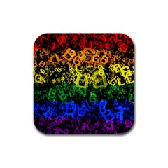 Lgbt Pride Rainbow Gay Lesbian Rubber Square Coaster (4 Pack)  by Pakrebo