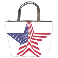 A Star With An American Flag Pattern Bucket Bag by Sudhe