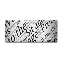 Abstract Minimalistic Text Typography Grayscale Focused Into Newspaper Hand Towel by Sudhe
