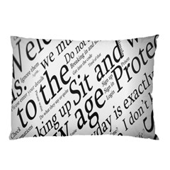 Abstract Minimalistic Text Typography Grayscale Focused Into Newspaper Pillow Case (two Sides) by Sudhe
