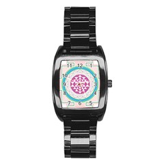 Mandala Design Arts Indian Stainless Steel Barrel Watch by Sudhe
