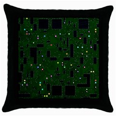 Board Conductors Circuits Throw Pillow Case (black) by Sudhe