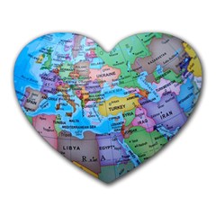 Globe World Map Maps Europe Heart Mousepads by Sudhe