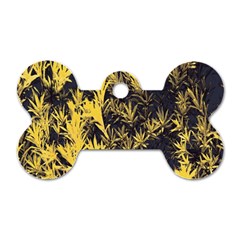 Artistic Yellow Background Dog Tag Bone (two Sides) by Sudhe