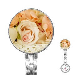 Roses Plate Romantic Blossom Bloom Stainless Steel Nurses Watch by Sudhe