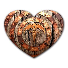 Queensryche Heavy Metal Hard Rock Bands Logo On Wood Heart Mousepads by Sudhe