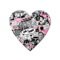 Feminism Collage  Heart Magnet by Valentinaart