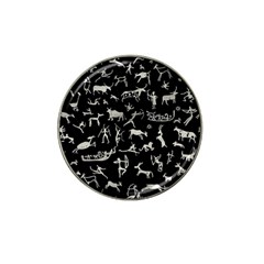 Petroglyph Nordic Beige And Black Background Petroglyph Nordic Beige And Black Background Hat Clip Ball Marker (4 Pack) by snek