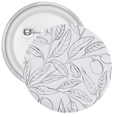 Organic Olive Leaves Pattern Hand Drawn Black And White 3  Buttons by genx