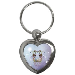 Easter Egg With Flowers Key Chains (heart)  by FantasyWorld7