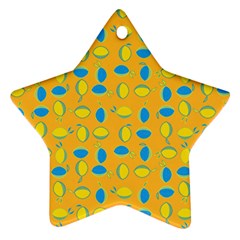 Lemons Ongoing Pattern Texture Star Ornament (two Sides) by Mariart