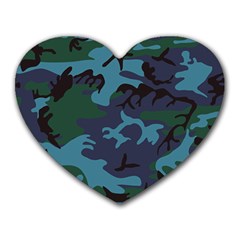 Camouflage Blue Heart Mousepads by snowwhitegirl
