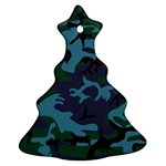 Camouflage Blue Christmas Tree Ornament (Two Sides) Front