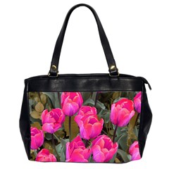 Pink Tulips Oversize Office Handbag (2 Sides) by snowwhitegirl