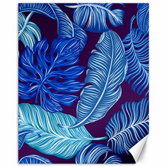 Tropical Blue Leaves Canvas 11  X 14  by snowwhitegirl