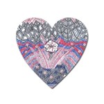Abstract Flower Field Heart Magnet Front