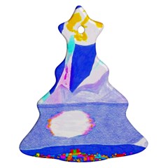 Angel s City In Blue Christmas Tree Ornament (two Sides) by okhismakingart