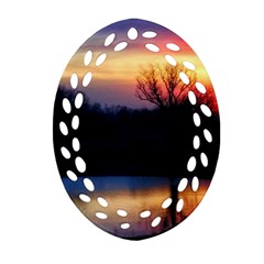 Pastel Sunrise Oval Filigree Ornament (two Sides) by okhismakingart