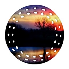 Pastel Sunrise Round Filigree Ornament (two Sides) by okhismakingart