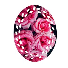 Pink Roses Ii Oval Filigree Ornament (two Sides) by okhismakingart