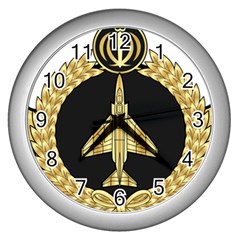 Iranian Air Force F-4 Fighter Pilot Wing Wall Clock (silver) by abbeyz71