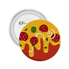 Pizza Topping Funny Modern Yellow Melting Cheese And Pepperonis 2 25  Buttons by genx
