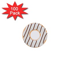 Donut Pattern Alone Cream Frame Donut Pattern Alone Cream Brown Background Only 1  Mini Buttons (100 Pack)  by genx