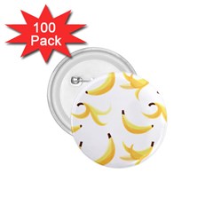 Yellow Banana And Peels Pattern With Polygon Retro Style 1 75  Buttons (100 Pack)  by genx